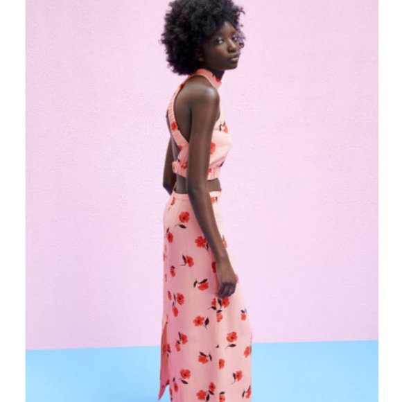 PRINTED LINEN BLEND SKIRT - Picture 8 of 12